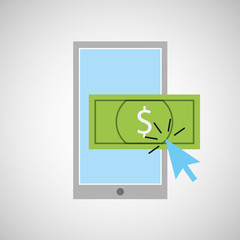 smartphone shopping online money graphic vector illustration eps 10
