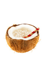 Coconut Isolated on white. Selective focus.