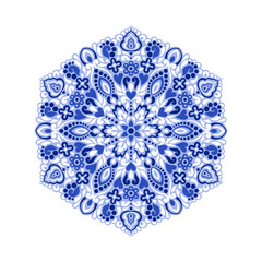 Abstract Flower Mandala. Decorative ethnic element for design.