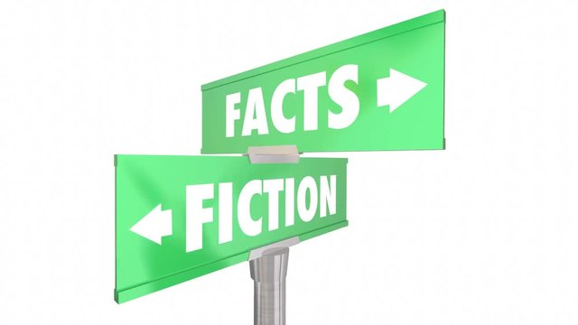 Facts Vs Fiction Truth or Lies Street Road Signs 3d Animation