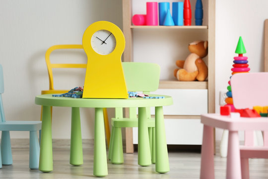 Interior of colorful playing room for kids