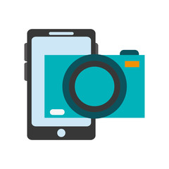 Smartphone and media icon. Device gadget technology and electronic theme. Isolated design. Vector illustration