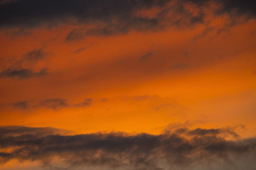 Sunset sky and cloud, Colorful sky in twilight time