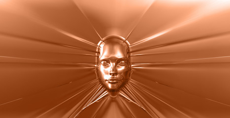 gold mask 3d illustration