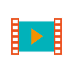 Play icon. Movie video media web and digital theme. Isolated design. Vector illustration