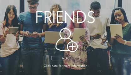 Add Friends Social Media Graphic Concept