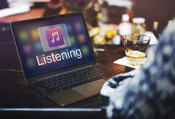 Digital Music Streaming Multimedia Entertainment Online Concept