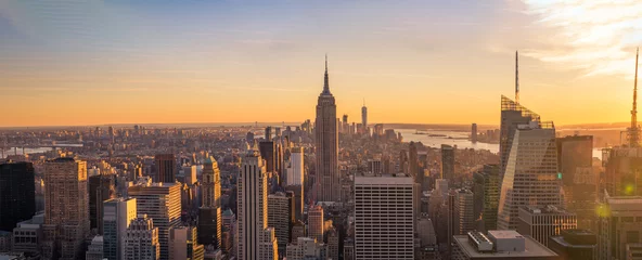 Gordijnen Panorama van de skyline van New York City © sinitar