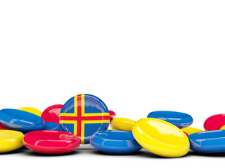 Flag of aland islands, round buttons