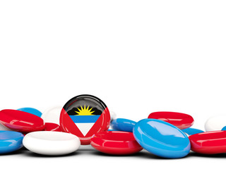 Flag of antigua and barbuda, round buttons