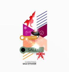 Paper Christmas and New Year banner