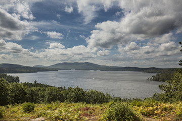 Fototapeta na wymiar Scenic vista of Lake Sunapee in New Hampshire.