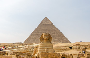 Ancient Egyptian Pyramid of Khafre Giza and Great Sphinx