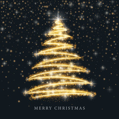 Christmas tree from light background