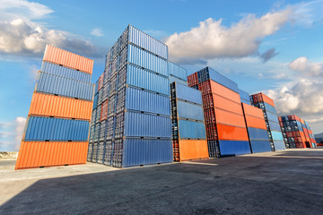 Fototapeta premium Industrial Container yard for Logistic Import Export business