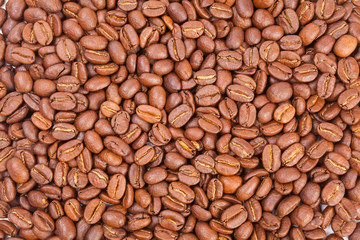 coffee  bean  on white paper  background
