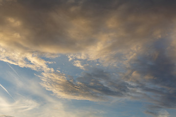 Obraz premium Partly Cloudy. Anticyclone. Weather forecast.