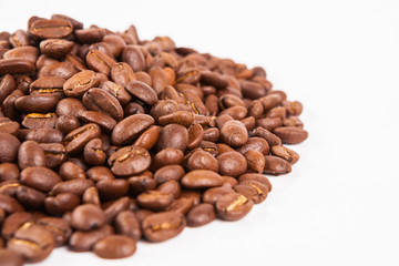 coffee  bean  on white paper  background