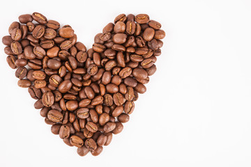 coffee  bean  on white paper  background