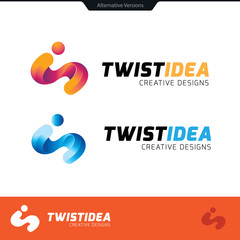 twist idea logo, Letter i logo template.