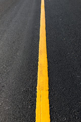Yellow line on the new road