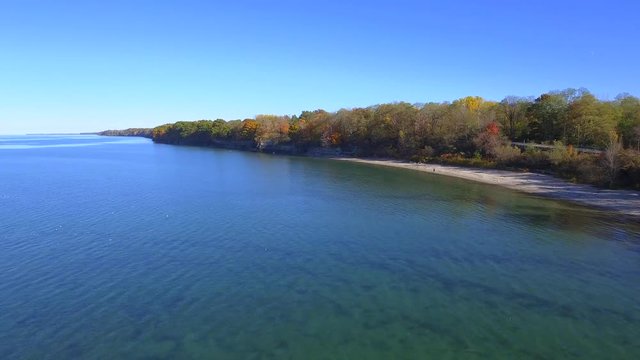 Aerial footage of the Westlake Public Beach Narrowsburg NY