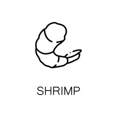 Shrimp flat icon or logo for web design.