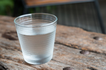 glass of water on a table