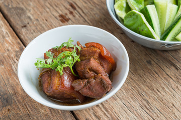 pork stewed in the gravy, thai food