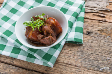pork stewed in the gravy, thai food