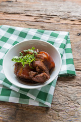 pork stewed in the gravy, thai food