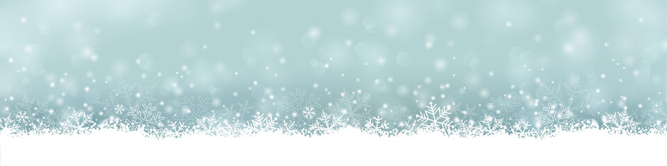 Fototapeta na wymiar extra breites Banner / Bordüre für Weihnachten mit Schneeflocken
