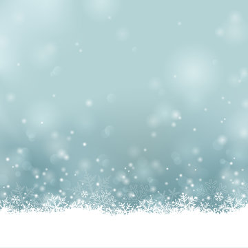 Frohe Weihnachten - Winter Hintergrund mit Schnee und Eiskristallen
