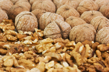 pile of walnuts  broken