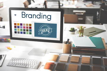 Branding Ideas Design Identitiy Marketing Concept - obrazy, fototapety, plakaty
