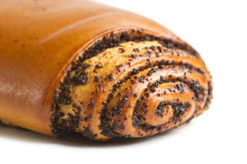 baking roll with poppy seeds