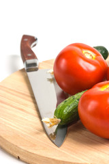 vegetables on a cutting board