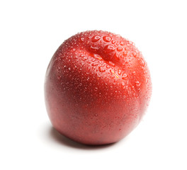 ripe peach with drops