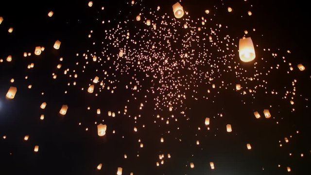 Sky lantern festival(yee peng lanna) in Chiang Mai, Thailand