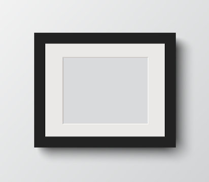 blank photo frame on the wall.vector illustration