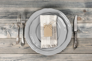 Table setting in gray