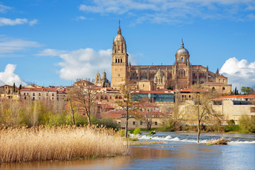 Salamanca - The Cathedral and the Rio Tormes river.
