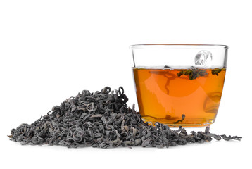 cup of tea on white background