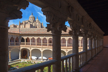 SALAMANCA, SPAIN, APRIL - 18, 2016: The atrium of Convento de las Duanas and the Cathedral. © Renáta Sedmáková