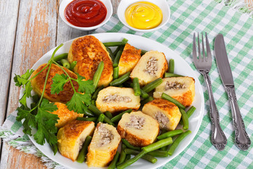 Delicious Mashed Potato Pancakes Stuffed with Ground Meat