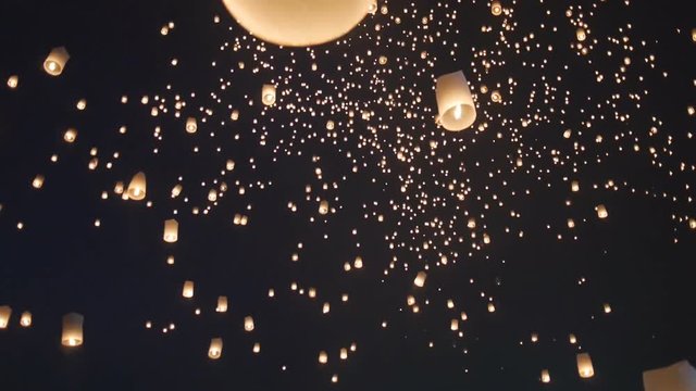 Sky lantern festival(yee peng lanna)in Chaing Mai, Thailand