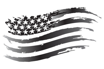 USA Flag Vector grayscale Icon