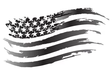 Fotobehang USA Flag Vector grayscale Icon © suresh50