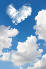Naklejka na ściany i meble romantic Heart Cloud abstract blue sky and cloud nature backgrou