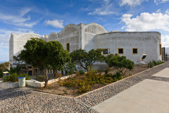 Building of the Museum of Prehistoric Thera in Fira, Santorini.